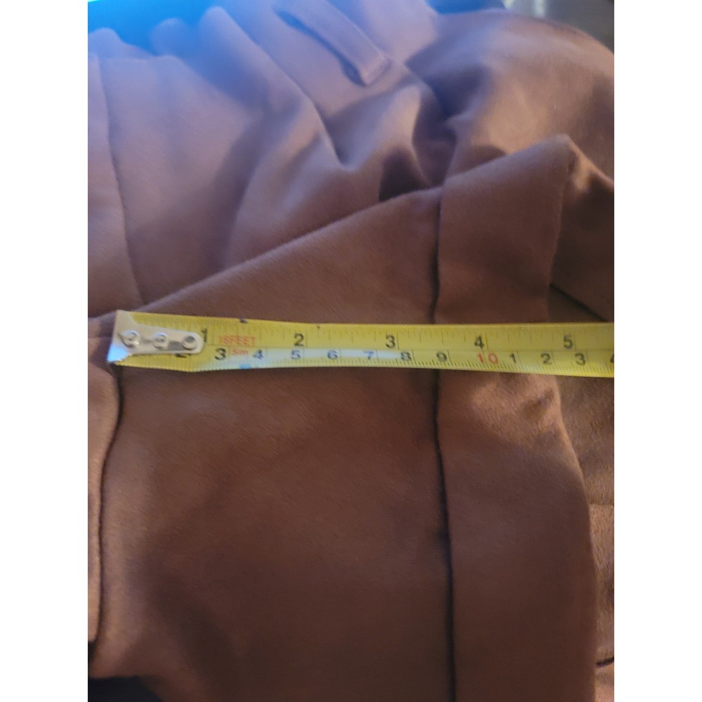 Zara Kids Girls Brown Faux Suede Paperbag Waist Cuffed Shorts Size 11-12 Stretch - Picture 10 of 10